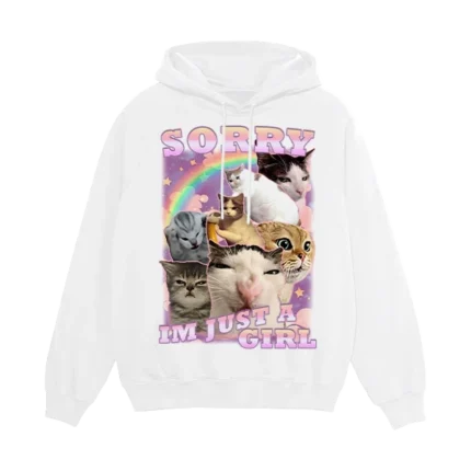 Girly Cats baltas džemperis