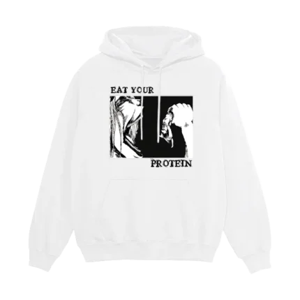 Eat your protein baltas džemperis