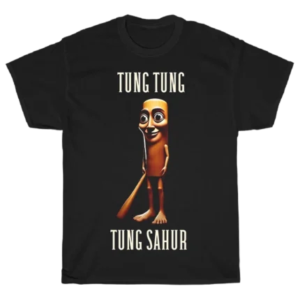 Tung Tung Sahur juodi marškinėliai