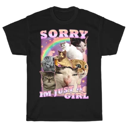 Girly cats juodi marškinėliai