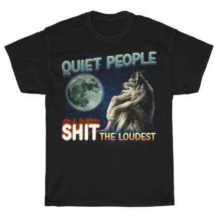 Quiet wolf juodi marškinėliai