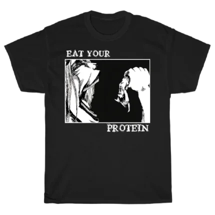 Eat your protein juodi marškinėliai