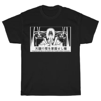 Saske Uuchiha juodi marškinėliai