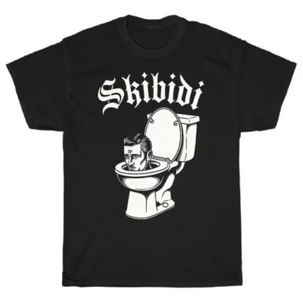 Skibidi Toilet juodi marškinėliai