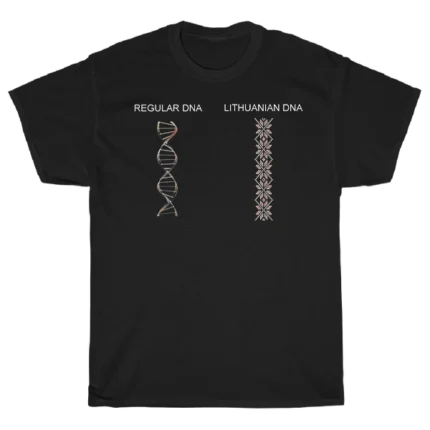 Lietuvio DNA juodi marškinėliai