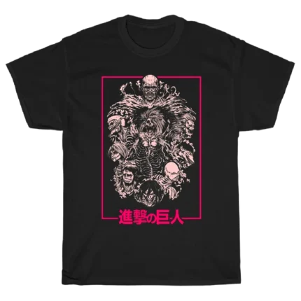 Attack on Titan juodi marškinėliai