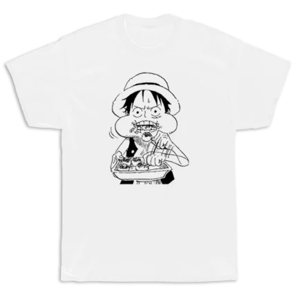 Luffy balti marškinėliai